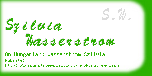 szilvia wasserstrom business card